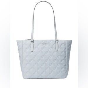Kate Spade Light Gray Quilted Tote